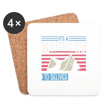 It's A Beautiful Day To Deliver Mail - Untersetzer (4er-Set) - Weiß - Vorne
