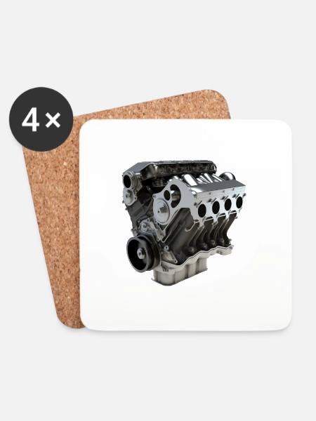 Motor Engine Grafik - Untersetzer (4er-Set) - Weiß