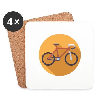 Fahrrad - Untersetzer (4er-Set) - Weiß - Vorne
