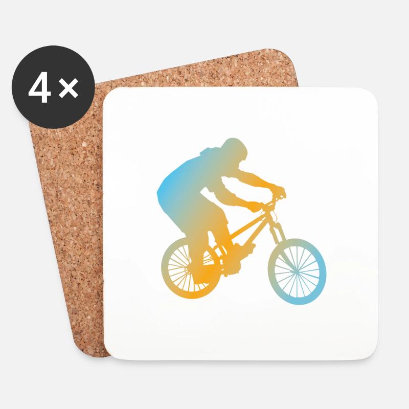 Fahrrad - Untersetzer (4er-Set) - Weiß