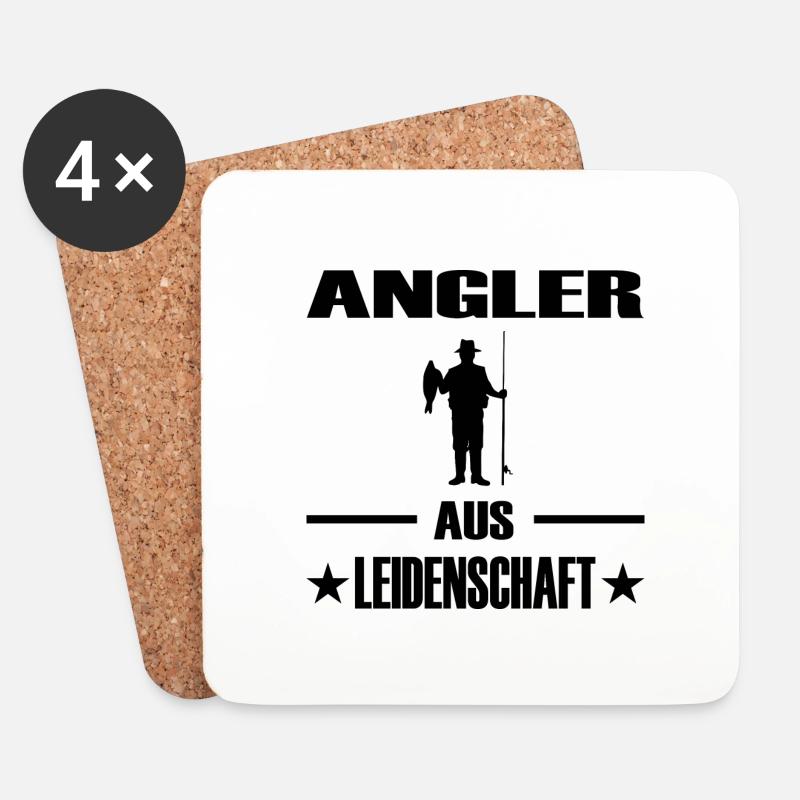 Angeln - Untersetzer (4er-Set) - Weiß