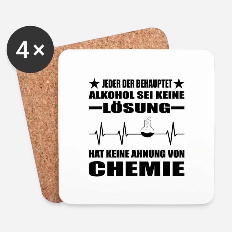 Chemie - Untersetzer (4er-Set) - Weiß
