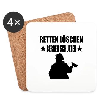 Feuerwehr - Untersetzer (4er-Set) - Weiß - Vorne