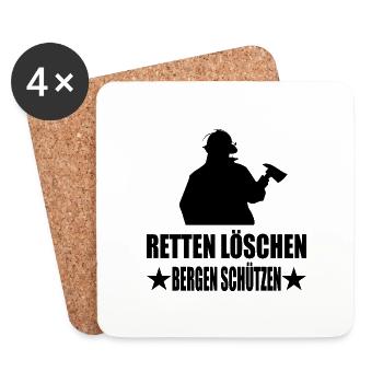 Feuerwehr - Untersetzer (4er-Set) - Weiß - Vorne