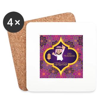 Ramadan, Eid Mubarak - Coasters (set of 4) - white - Front