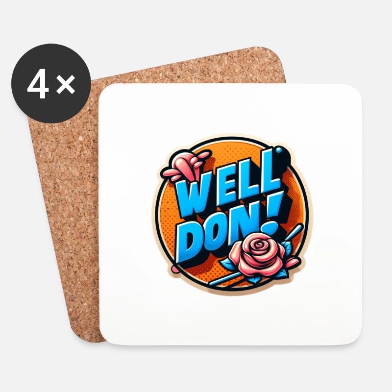 Well don! - Untersetzer (4er-Set) - Weiß