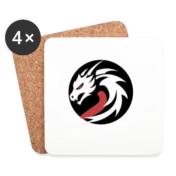 Akayomi Corp. Logo 2 - Coasters (set of 4) - white - Front