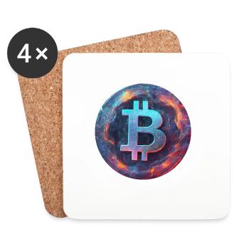 Bitcoin in the sea of flames - Coasters (set of 4) - white - Front