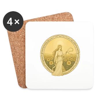Die Sonne – Ameyari Große Arkana Tarotkarte - Untersetzer (4er-Set) - Weiß - Vorne