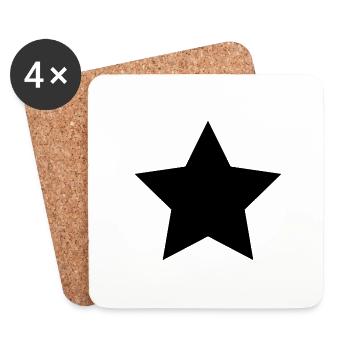 Noir étoile - Dessous de verre (lot de 4) - blanc - Devant