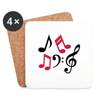 Musical notes notes clef music - Coasters (set of 4) - white - Front