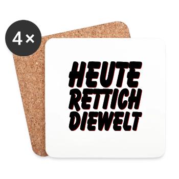 heute rettich schwarz - Untersetzer (4er-Set) - Weiß - Vorne