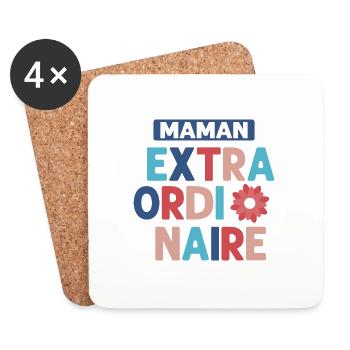 Maman Extraordinaire Pour Meilleure Maman - Dessous de verre (lot de 4) - blanc - Devant