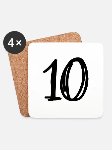 10 JAHRE. 10-JÄHRIGES JUBILÄUM. GEBURTSTAG 10 JAHRE. 10 - Untersetzer (4er-Set) - Weiß