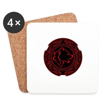Viking Berserker Bear - Coasters (set of 4) - white - Front