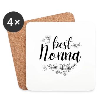 Best Nonna. Nonna gift - Coasters (set of 4) - white - Front