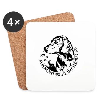 ALPENLÄNDISCHE DACHSBRACKE Hundeportrait Wilsigns - Untersetzer (4er-Set) - Weiß - Vorne