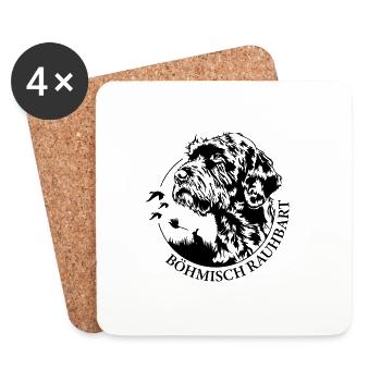 Böhmisch Rauhbart Portrait Jagdhunde Hund Wilsigns - Untersetzer (4er-Set) - Weiß - Vorne