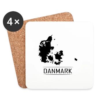 Danmark Map Holiday Country - Coasters (set of 4) - white - Front