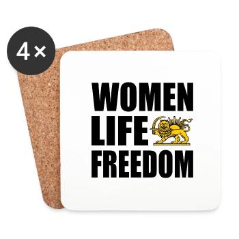Women life freedom - Dessous de verre (lot de 4) - blanc - Devant