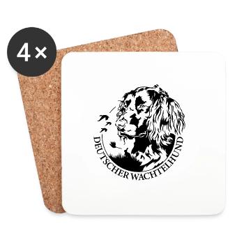Deutscher Wachtelhund Portrait Jagdhunde Wilsigns - Untersetzer (4er-Set) - Weiß - Vorne