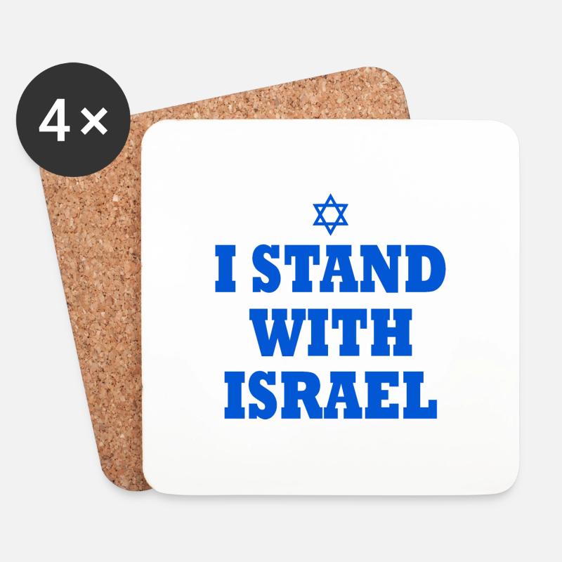 I Stand with israel - Untersetzer (4er-Set) - Weiß