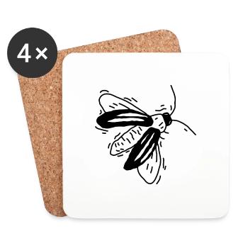 Abeille - Dessous de verre (lot de 4) - blanc - Devant