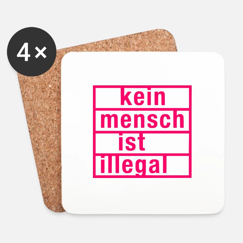 kein mensch ist illegal - Untersetzer (4er-Set) - Weiß
