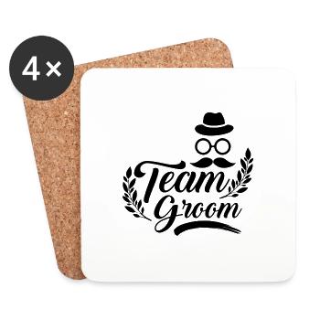 Team Groom - Untersetzer (4er-Set) - Weiß - Vorne