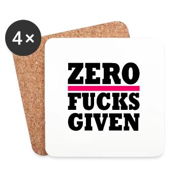 Zero fucks given - Untersetzer (4er-Set) - Weiß - Vorne