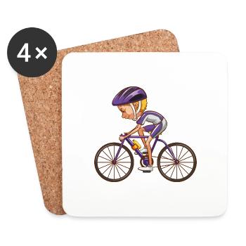 Fahrrad - Untersetzer (4er-Set) - Weiß - Vorne