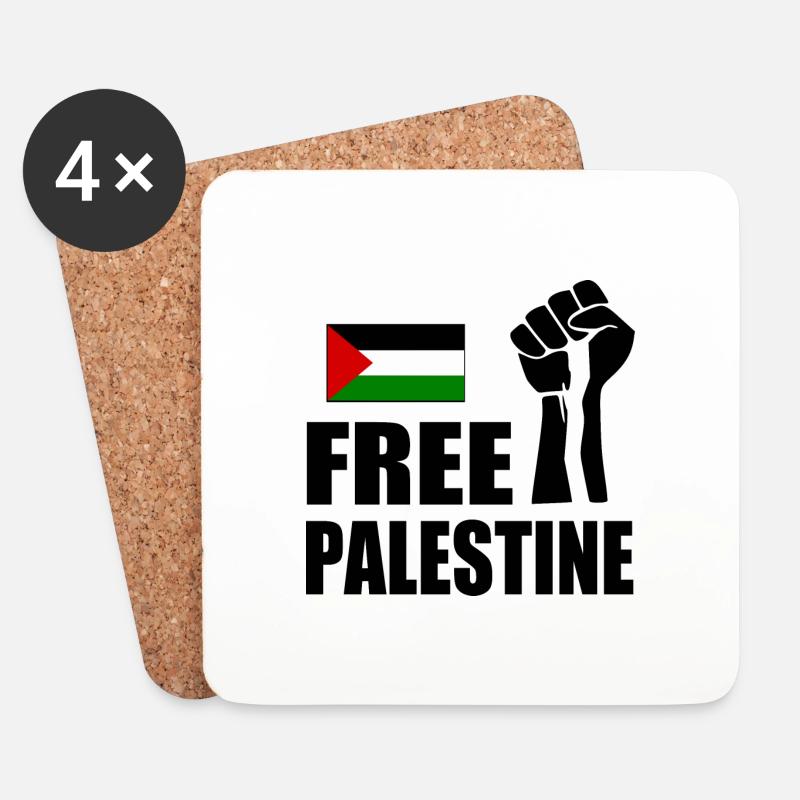 Free palestine - Untersetzer (4er-Set) - Weiß