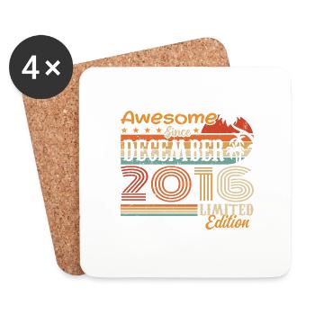 Retro Vintage Legendary Birthday December 2016 - Coasters (set of 4) - white - Front