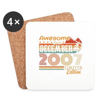 Retro Vintage Legendary Birthday December 2007 - Coasters (set of 4) - white - Front