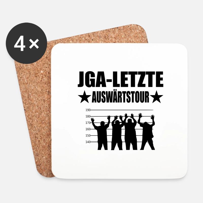 Junggesellenabschied - Untersetzer (4er-Set) - Weiß