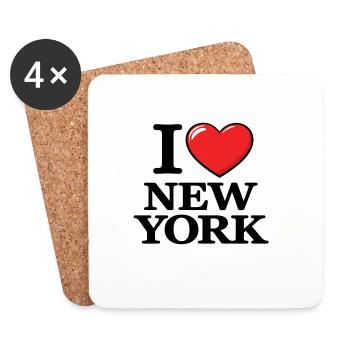 I Love New York USA – Urban Message - Coasters (set of 4) - white - Front