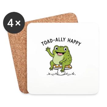 Happy Frog - Toad-ally Happy - Coasters (set of 4) - white - Front