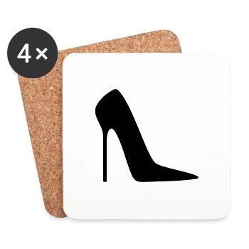 Stiletto High Heels Pumps Gift idea for women - Coasters (set of 4) - white - Front