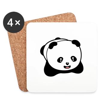 Lachender kawaii panda - Untersetzer (4er-Set) - Weiß - Vorne