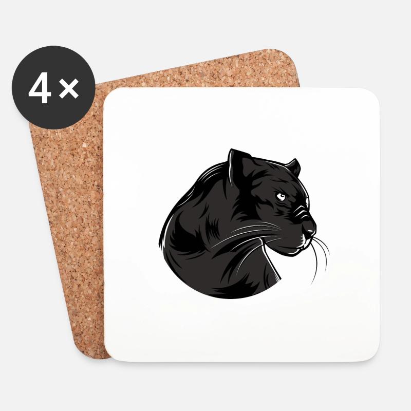 Panther - Untersetzer (4er-Set) - Weiß