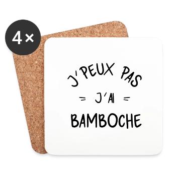 J peux pas j ai bamboche - Dessous de verre (lot de 4) - blanc - Devant