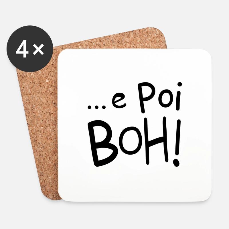and then boh! - Coasters (set of 4) - white