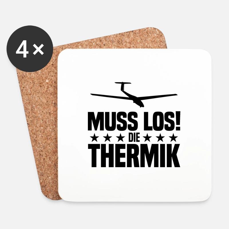Segelflieger | Segelflug Thermik Piloten Geschenke - Untersetzer (4er-Set) - Weiß