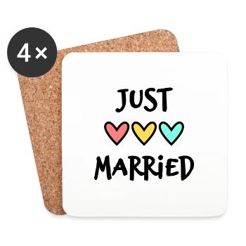 JUST MARRIED. LONG LIVE THE MARYS. BACHELORETTE PARTY - Coasters (set of 4) - white - Front