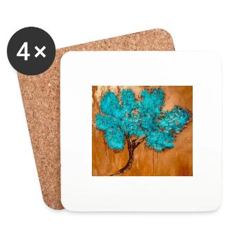 Blue Blossom Tree - Untersetzer (4er-Set) - Weiß - Vorne