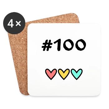 100 YEARS. 100th ANNIVERSARY. BIRTHDAY 100 YEARS. - Coasters (set of 4) - white - Front