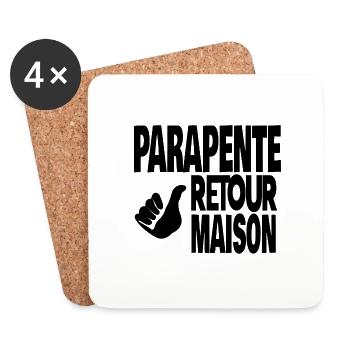 parapente retour maison - Dessous de verre (lot de 4) - blanc - Devant