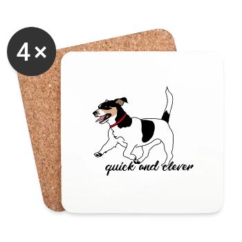Hund - Untersetzer (4er-Set) - Weiß - Vorne