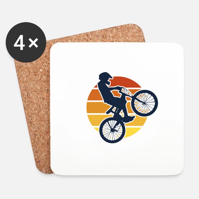 Fahrrad - Untersetzer (4er-Set) - Weiß