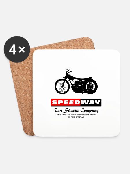 Speedway - Motorcycle Speedway - Untersetzer (4er-Set) - Weiß